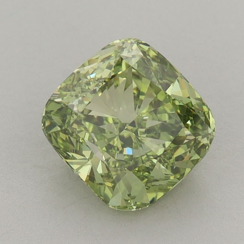 Loose Diamond - CUSHION MODIFIED 1.93ct Fancy Vivid Green VS1: Loose Diamond - CUSHION MODIFIED 1.93ct Fancy Vivid Green VS1 Source: This is a real non-mined Diamond that has been grown in a lab Shape: CUSHION MODIFIED Carats: 1.93 Color: Fancy Vivid Green Certif