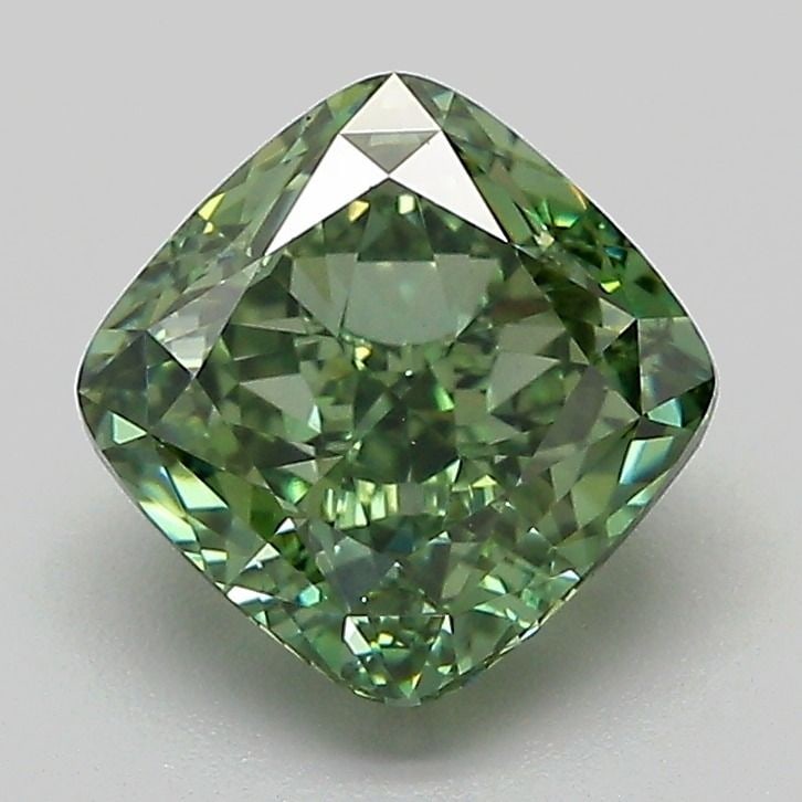 Loose Diamond - CUSHION MODIFIED 2.04ct Fancy Vivid Green VVS2: Loose Diamond - CUSHION MODIFIED 2.04ct Fancy Vivid Green VVS2 Source: This is a real non-mined Diamond that has been grown in a lab Shape: CUSHION MODIFIED Carats: 2.04 Color: Fancy Vivid Green Certi
