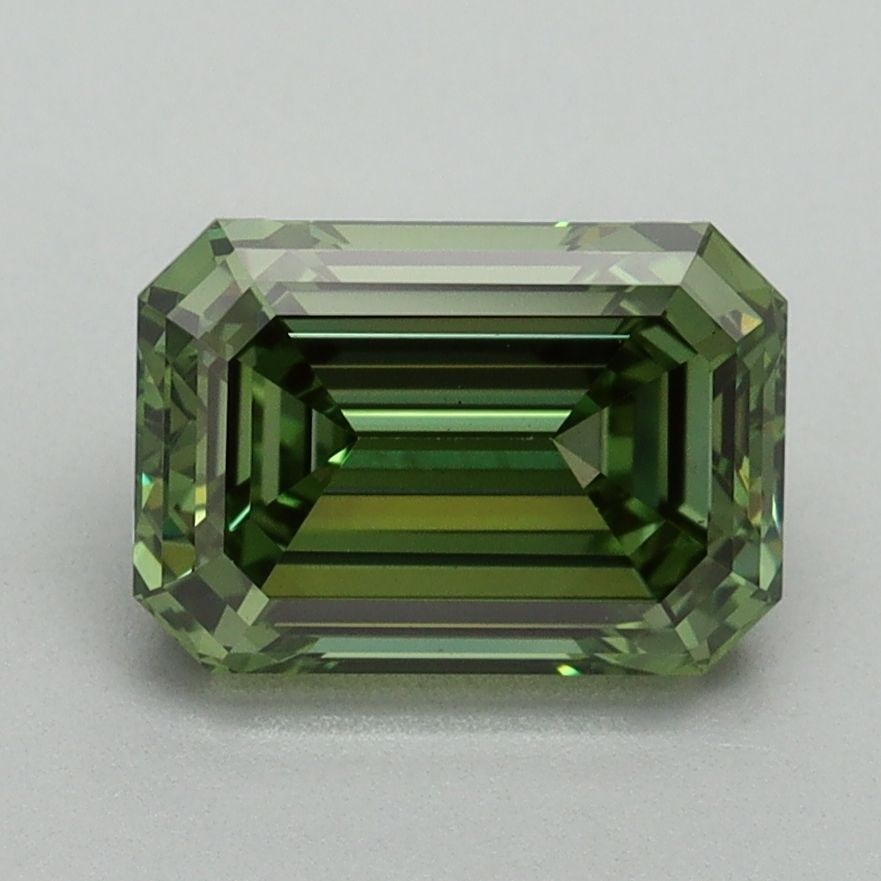 Loose Diamond - EMERALD 2.06ct Fancy Vivid Green VS2: Loose Diamond - EMERALD 2.06ct Fancy Vivid Green VS2 Source: This is a real non-mined Diamond that has been grown in a lab Shape: EMERALD Carats: 2.06 Color: Fancy Vivid Green Certification: IGI Video