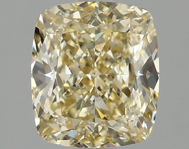 Loose Diamond - CUSHION MODIFIED 2.1ct Fancy Yellow VVS2: Loose Diamond - CUSHION MODIFIED 2.1ct Fancy Yellow VVS2 Source: This is a real non-mined Diamond that has been grown in a lab Shape: CUSHION MODIFIED Carats: 2.1 Color: Fancy Yellow Certification: