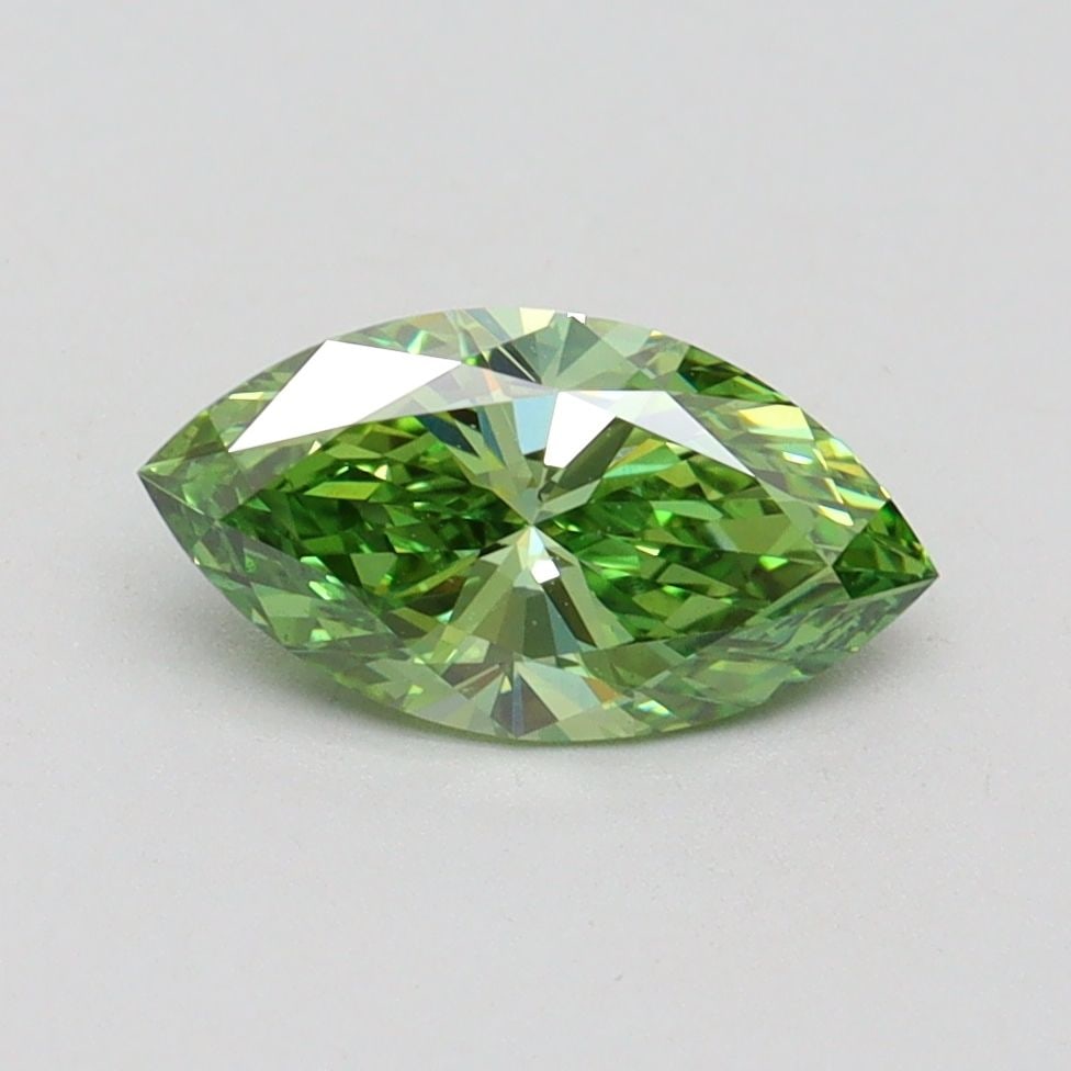 Loose Diamond - MARQUISE 1.01ct Fancy Vivid Green VS1: Loose Diamond - MARQUISE 1.01ct Fancy Vivid Green VS1 Source: This is a real non-mined Diamond that has been grown in a lab Shape: MARQUISE Carats: 1.01 Color: Fancy Vivid Green Certification: IGI Vid