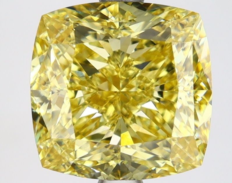 Loose Diamond - CUSHION MODIFIED 4.12ct Fancy Intense Yellow VS1: Loose Diamond - CUSHION MODIFIED 4.12ct Fancy Intense Yellow VS1 Source: This is a real non-mined Diamond that has been grown in a lab Shape: CUSHION MODIFIED Carats: 4.12 Color: Fancy Intense