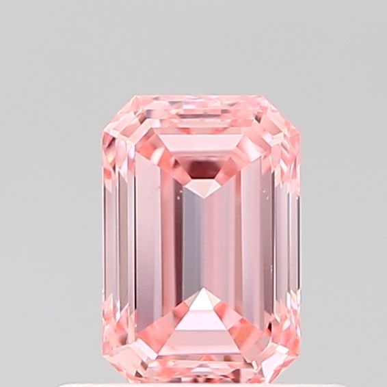 Loose Diamond - EMERALD 0.59ct Fancy Vivid Pink VS2: Loose Diamond - EMERALD 0.59ct Fancy Vivid Pink VS2 Source: This is a real non-mined Diamond that has been grown in a lab Shape: EMERALD Carats: 0.59 Color: Fancy Vivid Pink Certification: IGI Video: