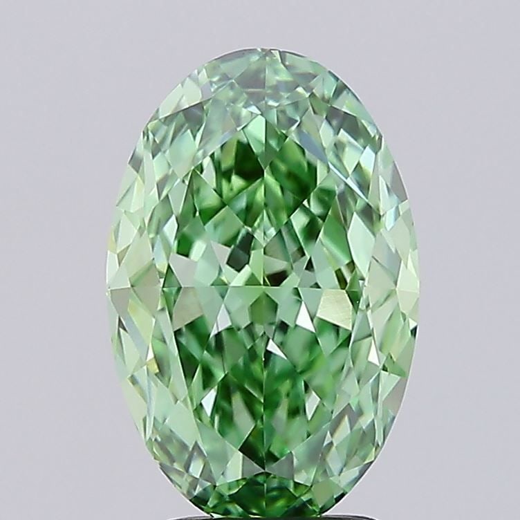 Loose Diamond - OVAL 3.24ct Fancy Vivid Green VS1: Loose Diamond - OVAL 3.24ct Fancy Vivid Green VS1 Source: This is a real non-mined Diamond that has been grown in a lab Shape: OVAL Carats: 3.24 Color: Fancy Vivid Green Certification: IGI PLEASE