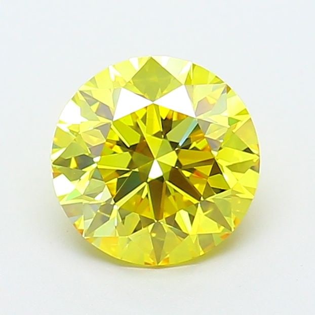 Loose Diamond - ROUND 2.02ct Fancy Vivid Yellow VVS2: Loose Diamond - ROUND 2.02ct Fancy Vivid Yellow VVS2 Source: This is a real non-mined Diamond that has been grown in a lab Shape: ROUND Carats: 2.02 Color: Fancy Vivid Yellow Certification: IGI Video: