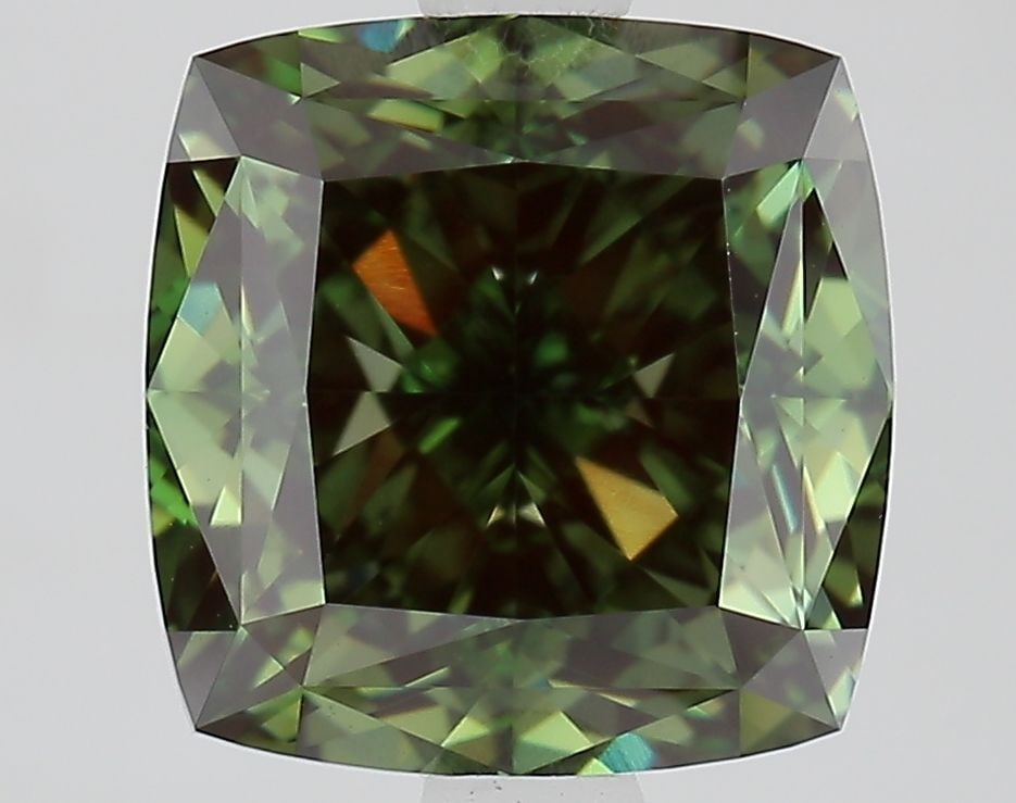 Loose Diamond - CUSHION MODIFIED 3.02ct Fancy Vivid Green VVS2: Loose Diamond - CUSHION MODIFIED 3.02ct Fancy Vivid Green VVS2 Source: This is a real non-mined Diamond that has been grown in a lab Shape: CUSHION MODIFIED Carats: 3.02 Color: Fancy Vivid Green Certi