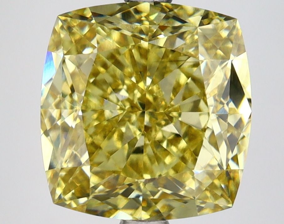 Loose Diamond - CUSHION MODIFIED 5.02ct Fancy Intense Yellow VS2: Loose Diamond - CUSHION MODIFIED 5.02ct Fancy Intense Yellow VS2 Source: This is a real non-mined Diamond that has been grown in a lab Shape: CUSHION MODIFIED Carats: 5.02 Color: Fancy Intense Yellow