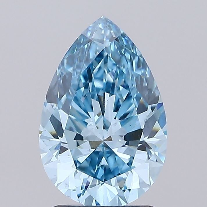 Loose Diamond - PEAR 1.74ct Fancy Vivid Blue VS1: Loose Diamond - PEAR 1.74ct Fancy Vivid Blue VS1 Source: This is a real non-mined Diamond that has been grown in a lab Shape: PEAR Carats: 1.74 Color: Fancy Vivid Blue Certification: IGI Video: