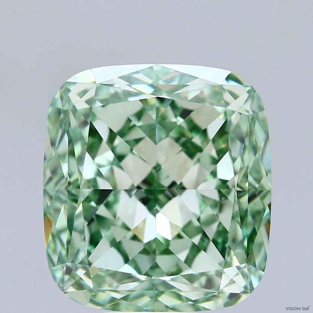 Loose Diamond - CUSHION MODIFIED 10.58ct Fancy Vivid Green VS1: Loose Diamond - CUSHION MODIFIED 10.58ct Fancy Vivid Green VS1 Source: This is a real non-mined Diamond that has been grown in a lab Shape: CUSHION MODIFIED Carats: 10.58 Color: Fancy Vivid Green Cert