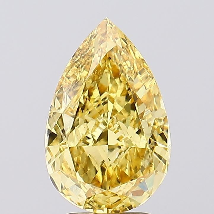 Loose Diamond - PEAR 4.03ct Fancy Vivid Yellow SI1: Loose Diamond - PEAR 4.03ct Fancy Vivid Yellow SI1 Source: This is a real non-mined Diamond that has been grown in a lab Shape: PEAR Carats: 4.03 Color: Fancy Vivid Yellow Certification: IGI Video: