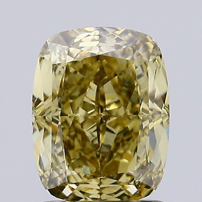 Loose Diamond - CUSHION MODIFIED 1.53ct Fancy Intense Gray Yellow VS1: Loose Diamond - CUSHION MODIFIED 1.53ct Fancy Intense Gray Yellow VS1 Source: This is a real non-mined Diamond that has been grown in a lab Shape: CUSHION MODIFIED Carats: 1.53 Color: Fancy Intense Gr