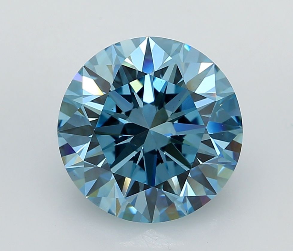 Ideal Loose Diamond - ROUND 5.38ct Fancy Vivid Blue VS1: Ideal Loose Diamond - ROUND 5.38ct Fancy Vivid Blue VS1 Source: This is a real non-mined Diamond that has been grown in a lab Shape: ROUND Carats: 5.38 Color: Fancy Vivid Blue Certification: IGI Video