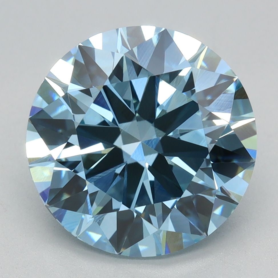 Ideal Loose Diamond - ROUND 3.15ct Fancy Vivid Blue VS1: Ideal Loose Diamond - ROUND 3.15ct Fancy Vivid Blue VS1 Source: This is a real non-mined Diamond that has been grown in a lab Shape: ROUND Carats: 3.15 Color: Fancy Vivid Blue Certification: IGI Video
