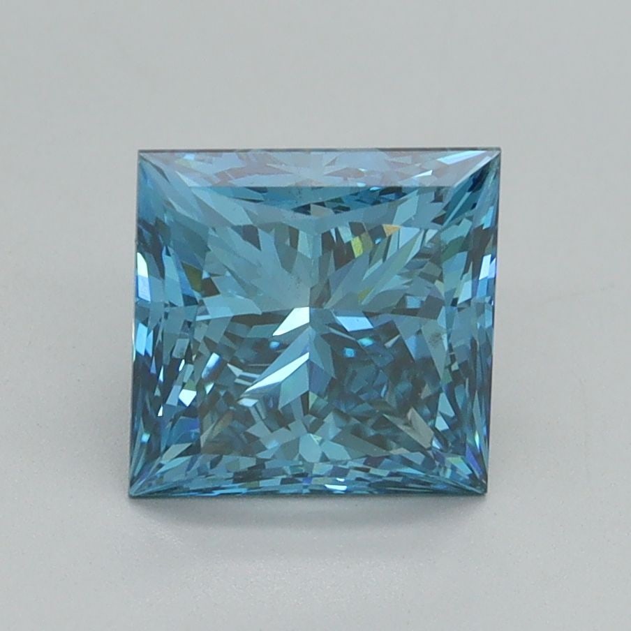 Loose Diamond - PRINCESS 2.08ct Fancy Vivid Blue VS2: Loose Diamond - PRINCESS 2.08ct Fancy Vivid Blue VS2 Source: This is a real non-mined Diamond that has been grown in a lab Shape: PRINCESS Carats: 2.08 Color: Fancy Vivid Blue Certification: IGI