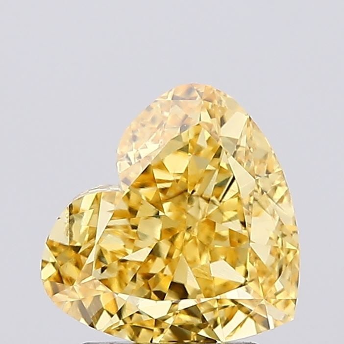 Loose Diamond - HEART 2.01ct Fancy Vivid Yellow SI1: Loose Diamond - HEART 2.01ct Fancy Vivid Yellow SI1 Source: This is a real non-mined Diamond that has been grown in a lab Shape: HEART Carats: 2.01 Color: Fancy Vivid Yellow Certification: IGI Video: