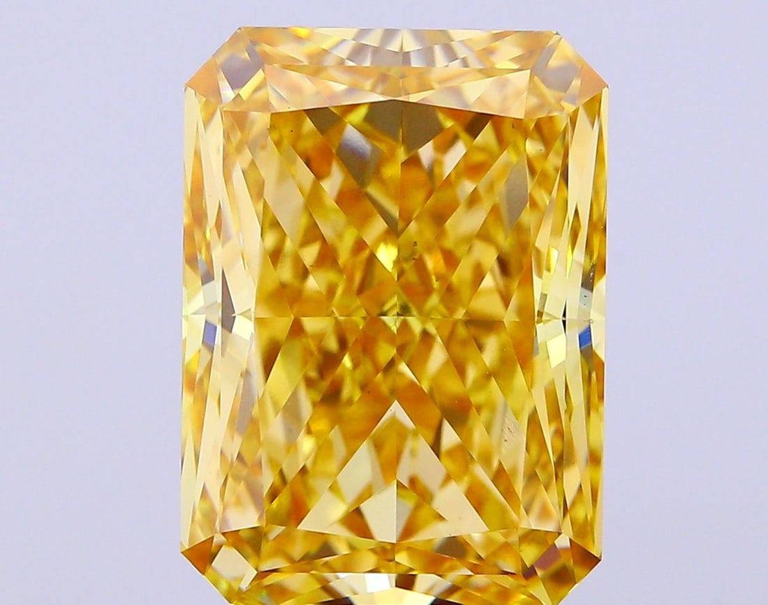 Loose Diamond - RADIANT 12.46ct Fancy Intense Yellow VS1: Loose Diamond - RADIANT 12.46ct Fancy Intense Yellow VS1 Source: This is a real non-mined Diamond that has been grown in a lab Shape: RADIANT Carats: 12.46 Color: Fancy Intense Yellow Certification: I