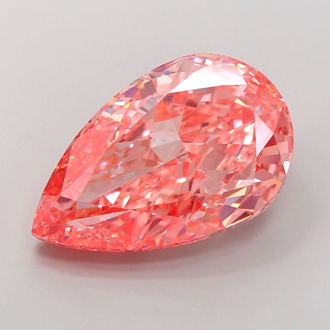 Loose Diamond - PEAR 10.02ct Fancy Vivid Pink VS2: Loose Diamond - PEAR 10.02ct Fancy Vivid Pink VS2 Source: This is a real non-mined Diamond that has been grown in a lab Shape: PEAR Carats: 10.02 Color: Fancy Vivid Pink Certification: IGI Video: