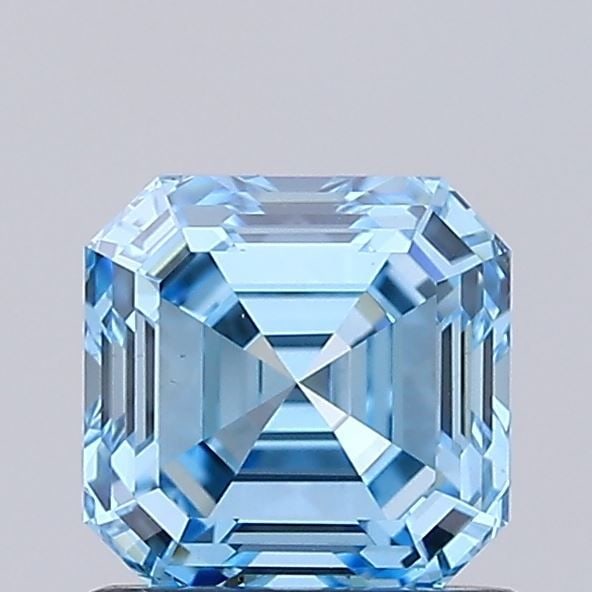 Loose Diamond - ASSCHER 1.01ct Fancy Vivid Blue VS2: Loose Diamond - ASSCHER 1.01ct Fancy Vivid Blue VS2 Source: This is a real non-mined Diamond that has been grown in a lab Shape: ASSCHER Carats: 1.01 Color: Fancy Vivid Blue Certification: IGI Video: