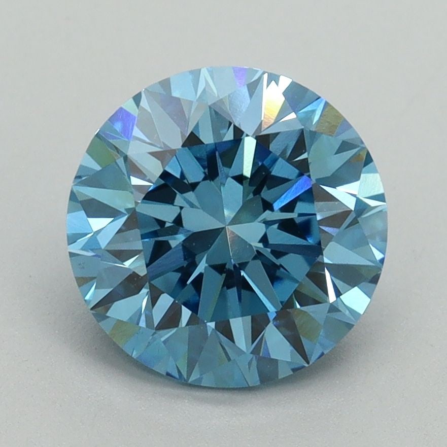 Loose Diamond - ROUND 2.36ct Fancy Vivid Blue VS1: Loose Diamond - ROUND 2.36ct Fancy Vivid Blue VS1 Source: This is a real non-mined Diamond that has been grown in a lab Shape: ROUND Carats: 2.36 Color: Fancy Vivid Blue Certification: IGI Video:
