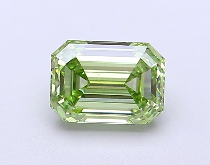 Loose Diamond - EMERALD 1.07ct Fancy Vivid Green VS2: Loose Diamond - EMERALD 1.07ct Fancy Vivid Green VS2 Source: This is a real non-mined Diamond that has been grown in a lab Shape: EMERALD Carats: 1.07 Color: Fancy Vivid Green Certification: IGI Video