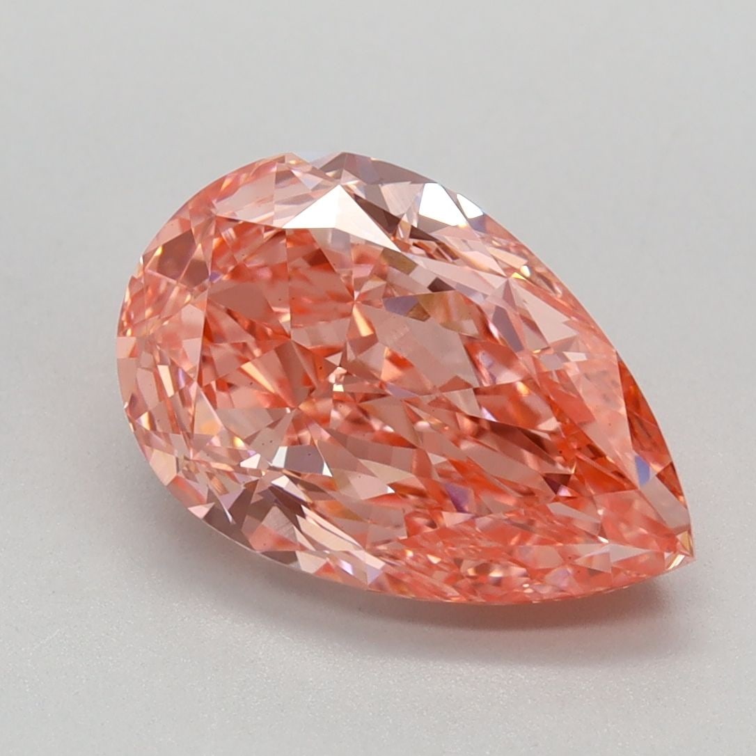 Loose Diamond - PEAR 2.6ct Fancy Vivid Pink VS1: Loose Diamond - PEAR 2.6ct Fancy Vivid Pink VS1 Source: This is a real non-mined Diamond that has been grown in a lab Shape: PEAR Carats: 2.6 Color: Fancy Vivid Pink Certification: IGI Video: