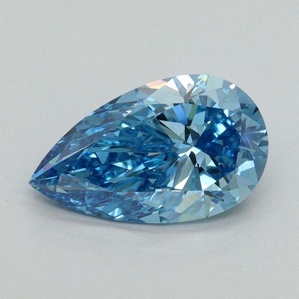 Loose Diamond - PEAR 1.62ct Fancy Vivid Blue VS1: Loose Diamond - PEAR 1.62ct Fancy Vivid Blue VS1 Source: This is a real non-mined Diamond that has been grown in a lab Shape: PEAR Carats: 1.62 Color: Fancy Vivid Blue Certification: IGI Video: