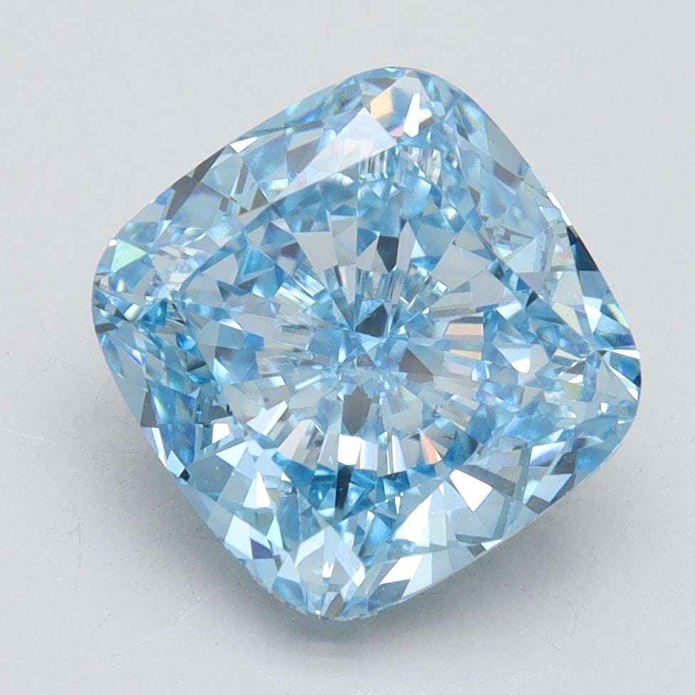 Loose Diamond - CUSHION MODIFIED 4.11ct Fancy Vivid Blue VS2: Loose Diamond - CUSHION MODIFIED 4.11ct Fancy Vivid Blue VS2 Source: This is a real non-mined Diamond that has been grown in a lab Shape: CUSHION MODIFIED Carats: 4.11 Color: Fancy Vivid Blue Certific