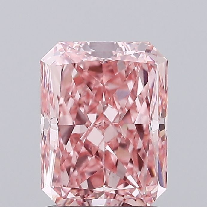Loose Diamond - RADIANT 2.0ct Fancy Vivid Pink VS1: Loose Diamond - RADIANT 2.0ct Fancy Vivid Pink VS1 Source: This is a real non-mined Diamond that has been grown in a lab Shape: RADIANT Carats: 2.0 Color: Fancy Vivid Pink Certification: IGI Video: