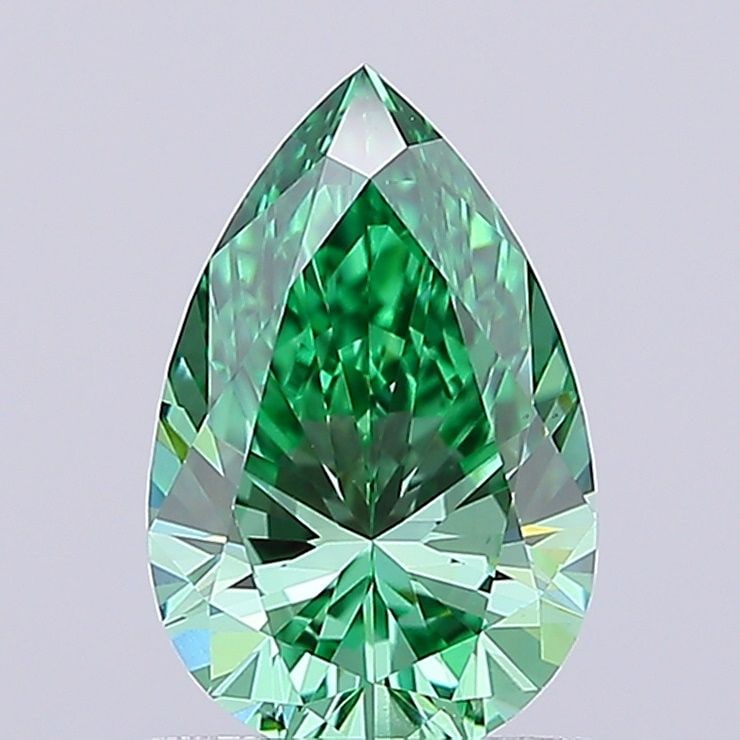 Loose Diamond - PEAR 1.09ct Fancy Vivid Green VS1: Loose Diamond - PEAR 1.09ct Fancy Vivid Green VS1 Source: This is a real non-mined Diamond that has been grown in a lab Shape: PEAR Carats: 1.09 Color: Fancy Vivid Green Certification: NONE Video: