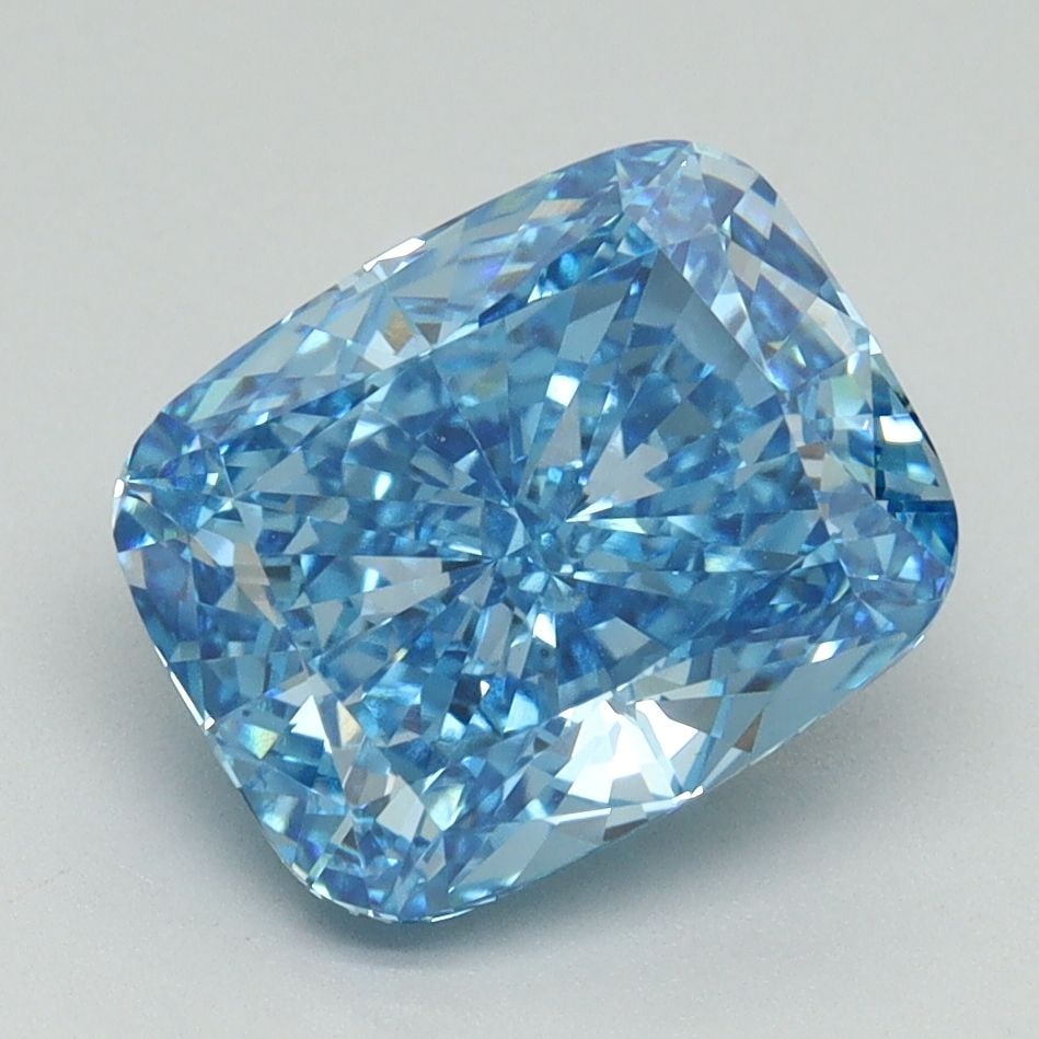 Loose Diamond - CUSHION BRILLIANT 3.31ct Fancy Vivid Blue VVS2: Loose Diamond - CUSHION BRILLIANT 3.31ct Fancy Vivid Blue VVS2 Source: This is a real non-mined Diamond that has been grown in a lab Shape: CUSHION BRILLIANT Carats: 3.31 Color: Fancy Vivid Blue Certi
