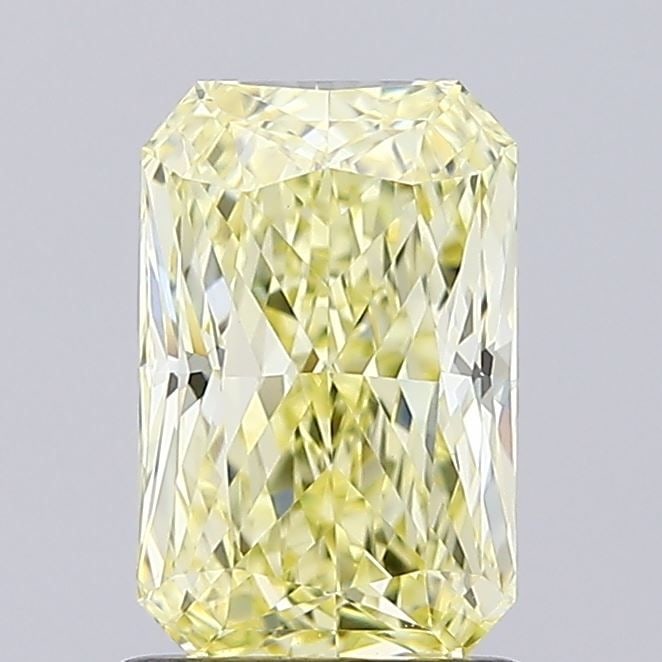 Loose Diamond - RADIANT 1.5ct Fancy Yellow VVS2: Loose Diamond - RADIANT 1.5ct Fancy Yellow VVS2 Source: This is a real non-mined Diamond that has been grown in a lab Shape: RADIANT Carats: 1.5 Color: Fancy Yellow Certification: IGI Video: