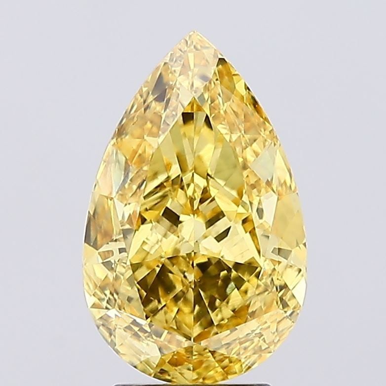 Loose Diamond - PEAR 3.88ct Fancy Vivid Yellow VS2: Loose Diamond - PEAR 3.88ct Fancy Vivid Yellow VS2 Source: This is a real non-mined Diamond that has been grown in a lab Shape: PEAR Carats: 3.88 Color: Fancy Vivid Yellow Certification: IGI Video: