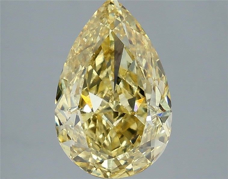 Loose Diamond - PEAR 3.5ct Fancy Intense Yellow VS2: Loose Diamond - PEAR 3.5ct Fancy Intense Yellow VS2 Source: This is a real non-mined Diamond that has been grown in a lab Shape: PEAR Carats: 3.5 Color: Fancy Intense Yellow Certification: IGI