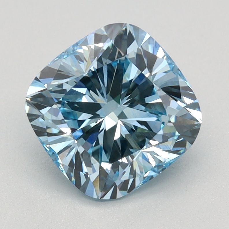 Loose Diamond - CUSHION BRILLIANT 1.54ct Fancy Intense Blue VVS2: Loose Diamond - CUSHION BRILLIANT 1.54ct Fancy Intense Blue VVS2 Source: This is a real non-mined Diamond that has been grown in a lab Shape: CUSHION BRILLIANT Carats: 1.54 Color: Fancy Intense Blue C