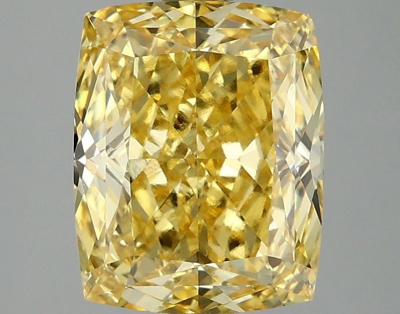 Loose Diamond - CUSHION MODIFIED 3.09ct Fancy Vivid Yellow VS1: Loose Diamond - CUSHION MODIFIED 3.09ct Fancy Vivid Yellow VS1 Source: This is a real non-mined Diamond that has been grown in a lab Shape: CUSHION MODIFIED Carats: 3.09 Color: Fancy Vivid Yellow Cert