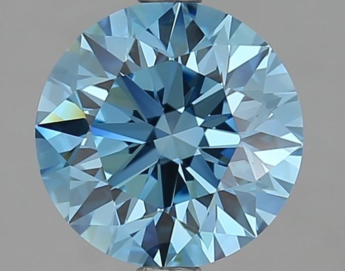 Loose Diamond - ROUND 2.5ct Fancy Vivid Blue VVS2: Loose Diamond - ROUND 2.5ct Fancy Vivid Blue VVS2 Source: This is a real non-mined Diamond that has been grown in a lab Shape: ROUND Carats: 2.5 Color: Fancy Vivid Blue Certification: IGI Video: