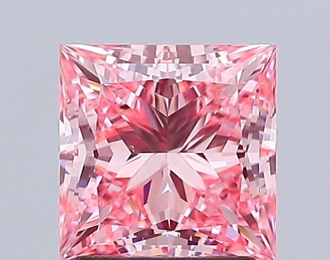 Loose Diamond - PRINCESS 2.18ct Fancy Vivid Pink VS1: Loose Diamond - PRINCESS 2.18ct Fancy Vivid Pink VS1 Source: This is a real non-mined Diamond that has been grown in a lab Shape: PRINCESS Carats: 2.18 Color: Fancy Vivid Pink Certification: IGI Video