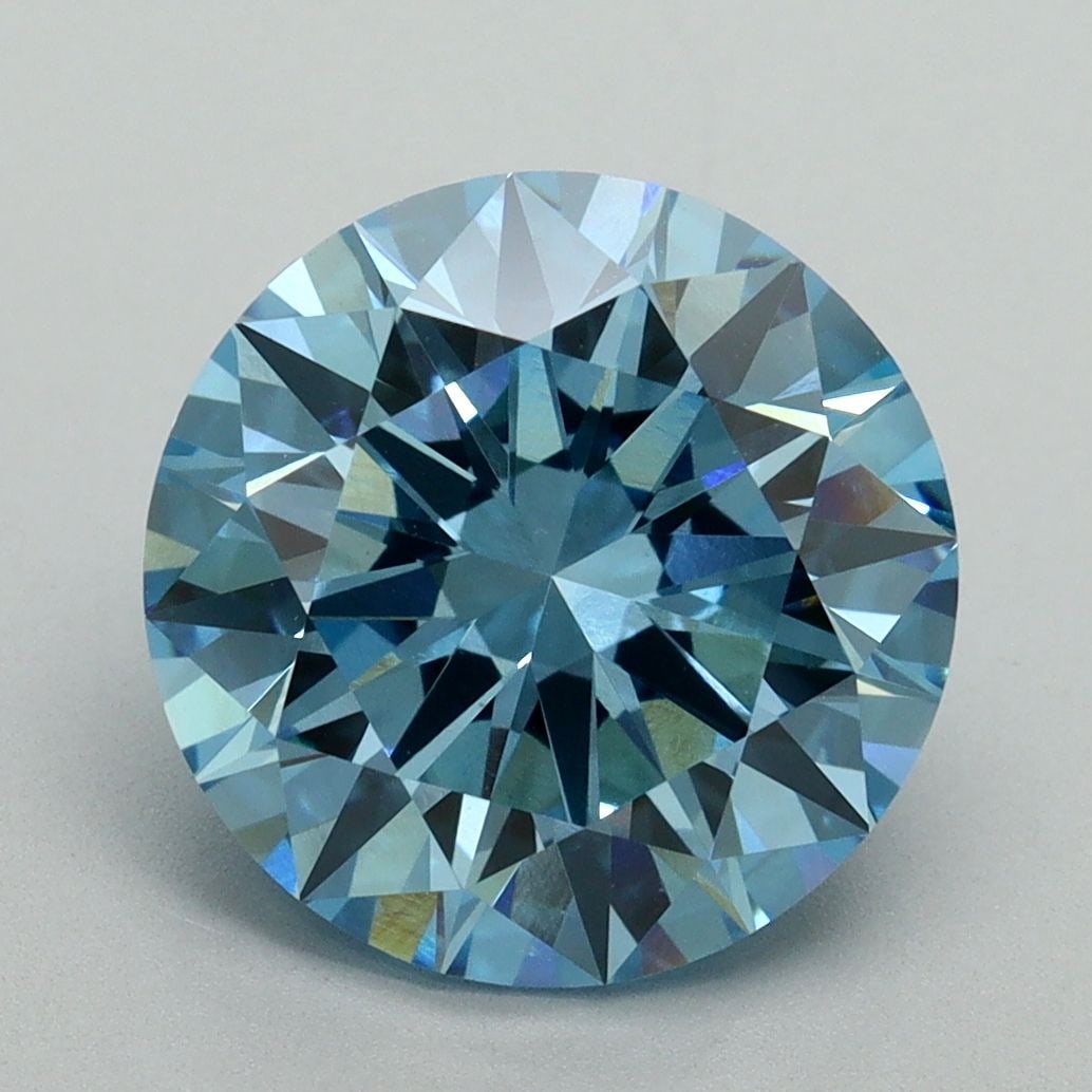 Ideal Loose Diamond - ROUND 4.1ct Fancy Vivid Blue VS1: Ideal Loose Diamond - ROUND 4.1ct Fancy Vivid Blue VS1 Source: This is a real non-mined Diamond that has been grown in a lab Shape: ROUND Carats: 4.1 Color: Fancy Vivid Blue Certification: IGI Video: