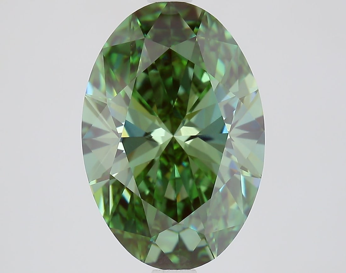 Loose Diamond - OVAL 3.53ct Fancy Vivid Green VVS2: Loose Diamond - OVAL 3.53ct Fancy Vivid Green VVS2 Source: This is a real non-mined Diamond that has been grown in a lab Shape: OVAL Carats: 3.53 Color: Fancy Vivid Green Certification: IGI Video: