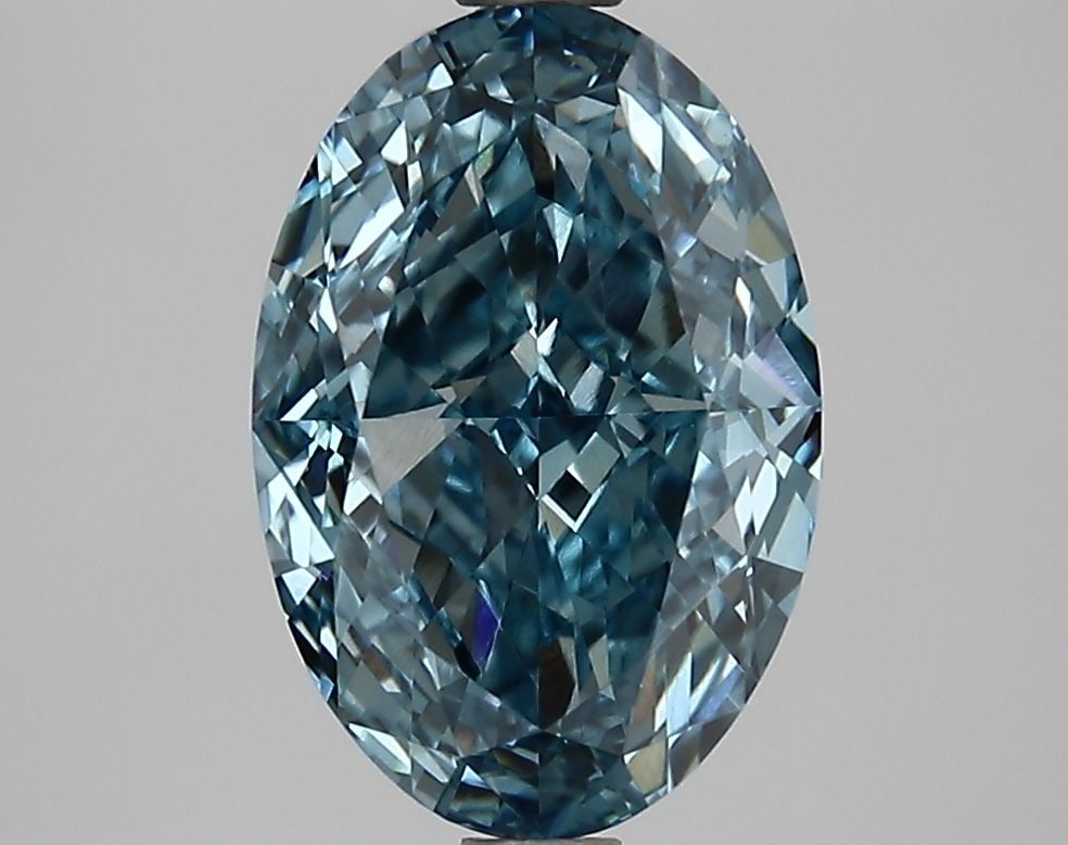 Loose Diamond - OVAL 2.74ct Fancy Vivid Blue VVS2: Loose Diamond - OVAL 2.74ct Fancy Vivid Blue VVS2 Source: This is a real non-mined Diamond that has been grown in a lab Shape: OVAL Carats: 2.74 Color: Fancy Vivid Blue Certification: IGI Video: