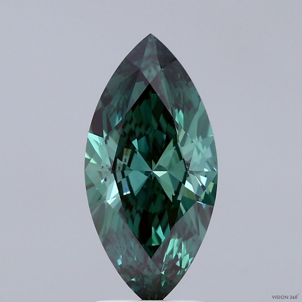 Loose Diamond - MARQUISE 2.01ct Fancy Vivid Green VVS2: Loose Diamond - MARQUISE 2.01ct Fancy Vivid Green VVS2 Source: This is a real non-mined Diamond that has been grown in a lab Shape: MARQUISE Carats: 2.01 Color: Fancy Vivid Green Certification: IGI Vi