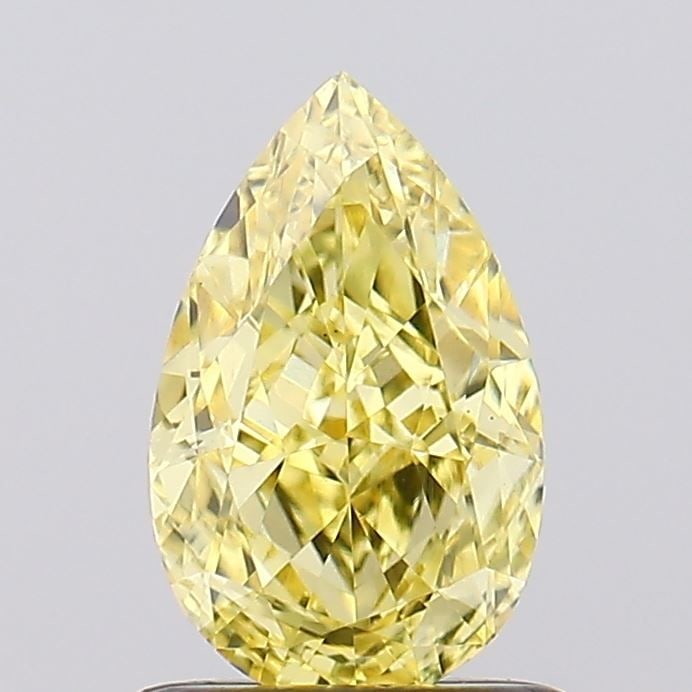 Loose Diamond - PEAR 1.12ct Fancy Intense Yellow VS1: Loose Diamond - PEAR 1.12ct Fancy Intense Yellow VS1 Source: This is a real non-mined Diamond that has been grown in a lab Shape: PEAR Carats: 1.12 Color: Fancy Intense Yellow Certification: IGI Video