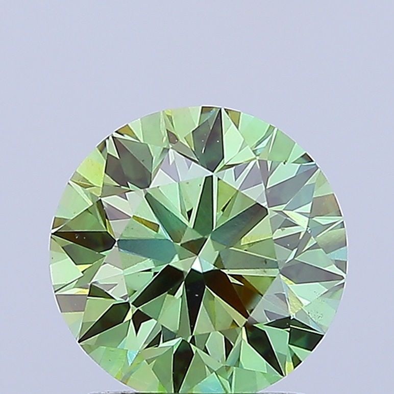 Loose Diamond - ROUND 2.01ct Fancy Vivid Green VS2: Loose Diamond - ROUND 2.01ct Fancy Vivid Green VS2 Source: This is a real non-mined Diamond that has been grown in a lab Shape: ROUND Carats: 2.01 Color: Fancy Vivid Green Certification: IGI Video: