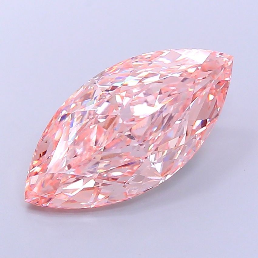 Loose Diamond - MARQUISE 12.03ct Fancy Vivid Pink VS1: Loose Diamond - MARQUISE 12.03ct Fancy Vivid Pink VS1 Source: This is a real non-mined Diamond that has been grown in a lab Shape: MARQUISE Carats: 12.03 Color: Fancy Vivid Pink Certification: IGI Vid