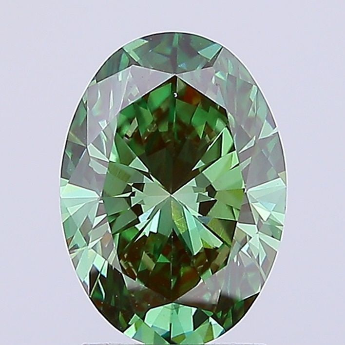 Loose Diamond - OVAL 2.14ct Fancy Vivid Green VS1: Loose Diamond - OVAL 2.14ct Fancy Vivid Green VS1 Source: This is a real non-mined Diamond that has been grown in a lab Shape: OVAL Carats: 2.14 Color: Fancy Vivid Green Certification: IGI Video: