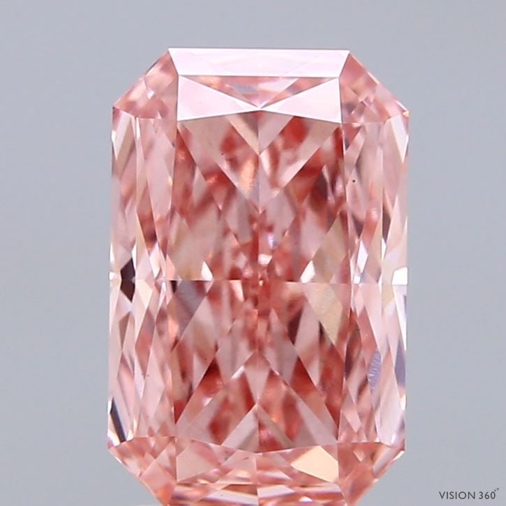 Loose Diamond - RADIANT 2.57ct Fancy Vivid Pink VS1: Loose Diamond - RADIANT 2.57ct Fancy Vivid Pink VS1 Source: This is a real non-mined Diamond that has been grown in a lab Shape: RADIANT Carats: 2.57 Color: Fancy Vivid Pink Certification: IGI Video: