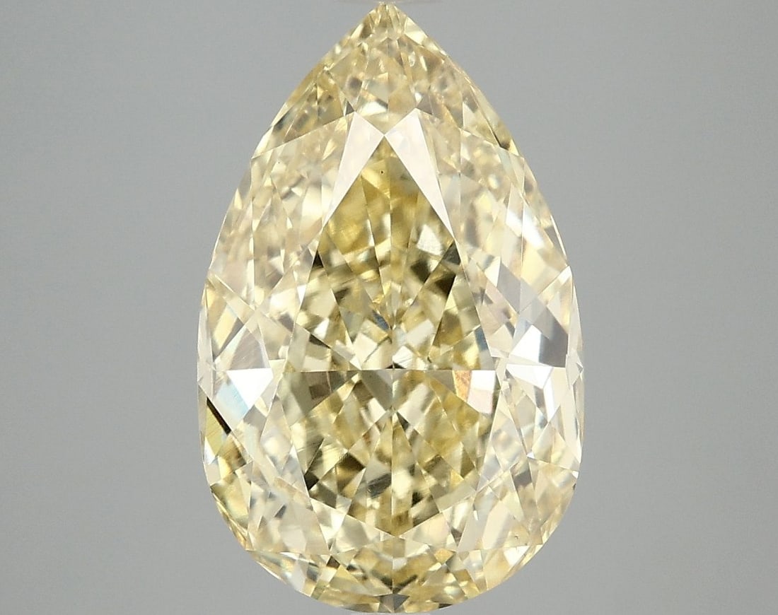 Loose Diamond - PEAR 5.08ct Fancy Vivid Yellow VS1: Loose Diamond - PEAR 5.08ct Fancy Vivid Yellow VS1 Source: This is a real non-mined Diamond that has been grown in a lab Shape: PEAR Carats: 5.08 Color: Fancy Vivid Yellow Certification: IGI Video: