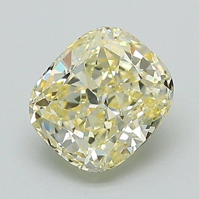 Loose Diamond - CUSHION BRILLIANT 1.08ct Fancy Light Yellow VVS2: Loose Diamond - CUSHION BRILLIANT 1.08ct Fancy Light Yellow VVS2 Source: This is a real non-mined Diamond that has been grown in a lab Shape: CUSHION BRILLIANT Carats: 1.08 Color: Fancy Light Yellow C