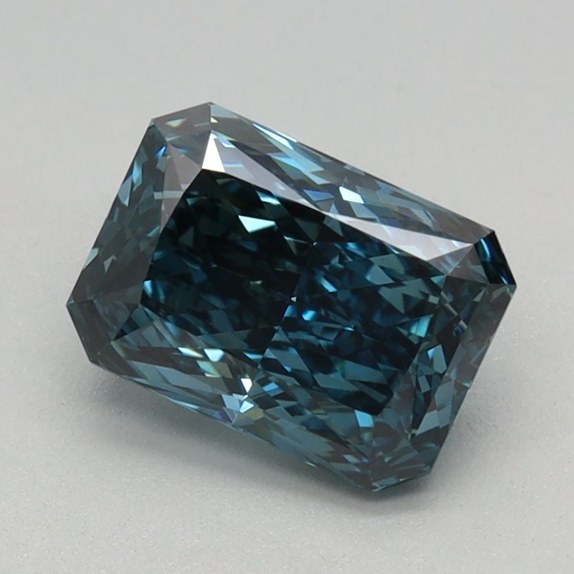 Loose Diamond - RADIANT 1.1ct Fancy Vivid Green Blue VS1: Loose Diamond - RADIANT 1.1ct Fancy Vivid Green Blue VS1 Source: This is a real non-mined Diamond that has been grown in a lab Shape: RADIANT Carats: 1.1 Color: Fancy Vivid Green Blue Certification: I
