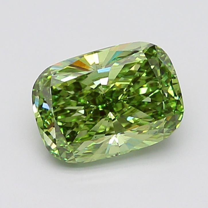 Loose Diamond - CUSHION MODIFIED 4.51ct Fancy Vivid Green SI1: Loose Diamond - CUSHION MODIFIED 4.51ct Fancy Vivid Green SI1 Source: This is a real non-mined Diamond that has been grown in a lab Shape: CUSHION MODIFIED Carats: 4.51 Color: Fancy Vivid Green Certif